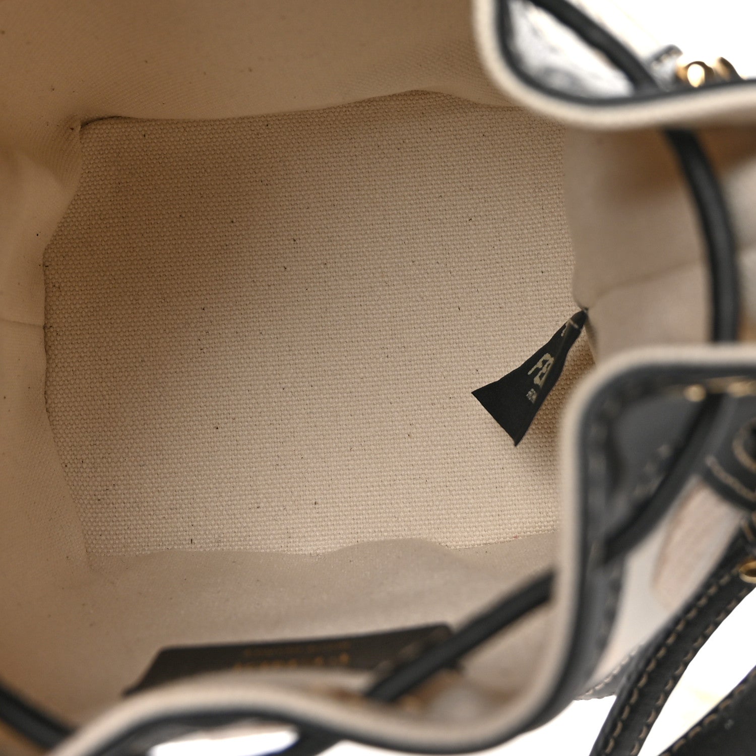 Fendi Canvas Vitello King F is Fendi FF Embroidered Mini Mon Tresor Bucket Bag Grezzo Black 5 of 10