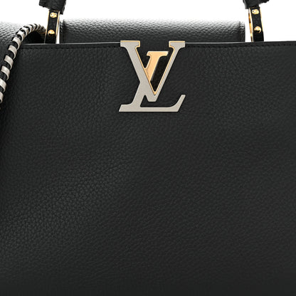 Louis Vuitton Taurillon Capucines MM Black Etain Metallic Gray 7 of 10