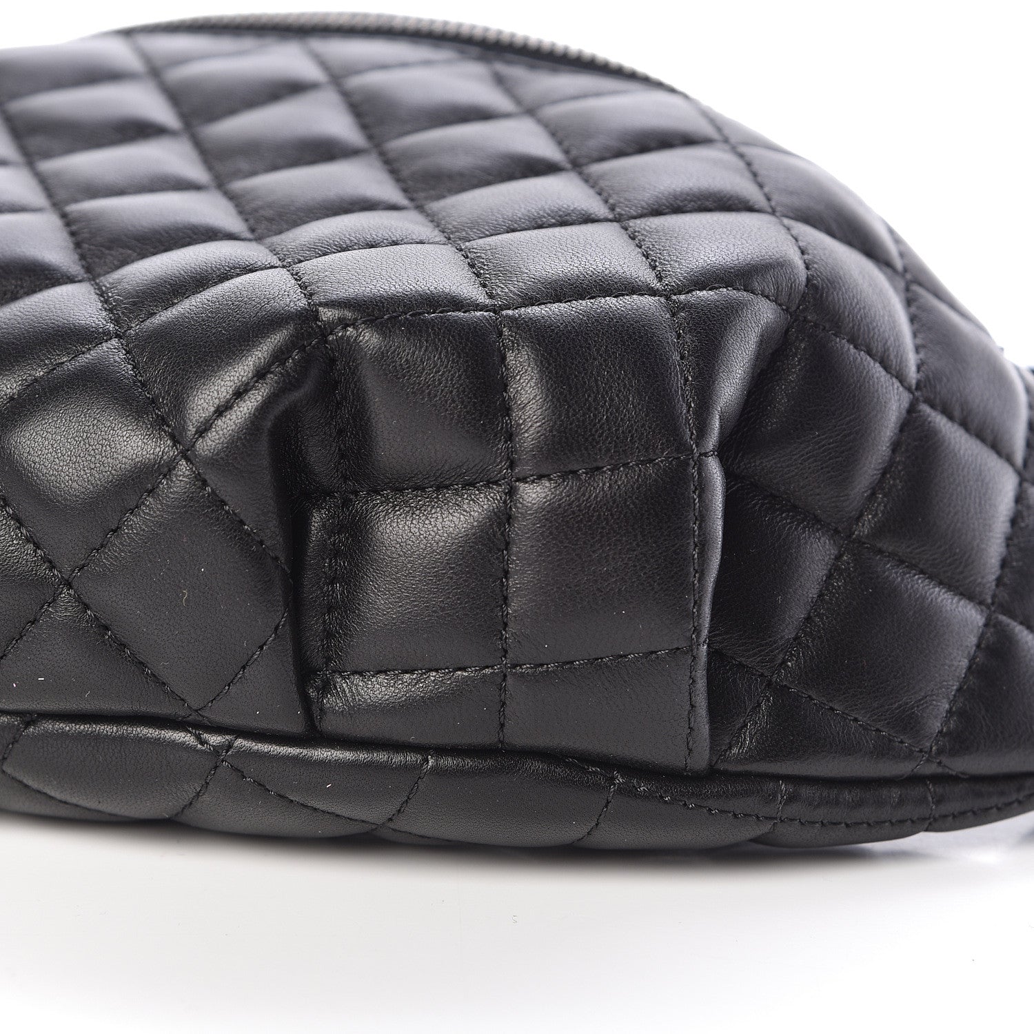 Chanel Lambskin Quilted Banane Waist Bag Fanny Pack Black 9 of 11