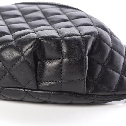 Chanel Lambskin Quilted Banane Waist Bag Fanny Pack Black 9 of 11