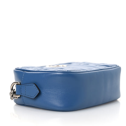 Gucci Calfskin Matelasse Aria Mini GG Marmont Chain Shoulder Bag Clear Blue 9 of 11