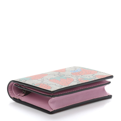 Gucci GG Supreme Monogram Strawberry Card Case 4 of 9