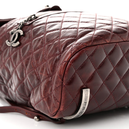 Chanel Glazed Calfskin Quilted Large Salzburg Backpack Burgundy 9 of 14