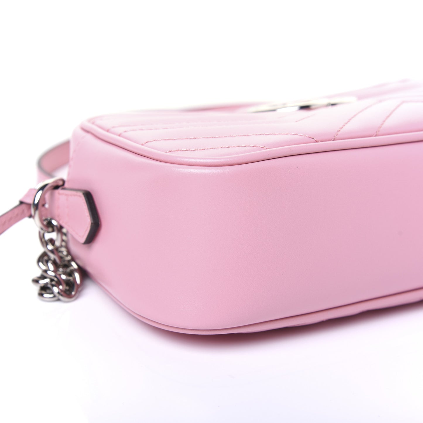 Calfskin Matelasse Small GG Marmont Chain Shoulder Bag Wild Rose