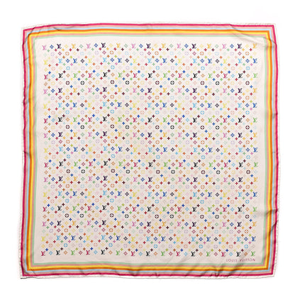 Louis Vuitton Silk Multicolor Square Scarf White 1 of 4