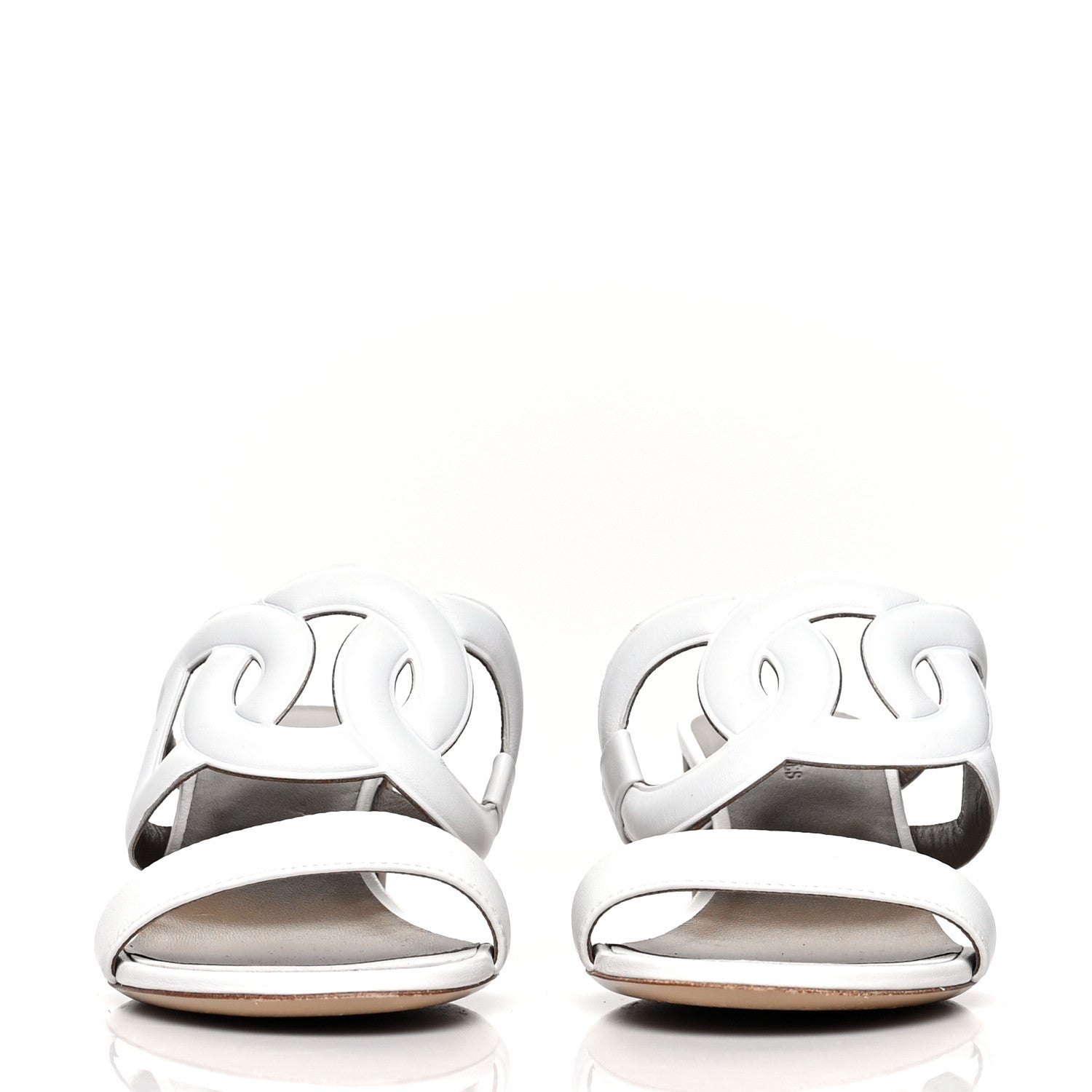 Hermes Nappa Bikini Sandals 38 White 2 of 8