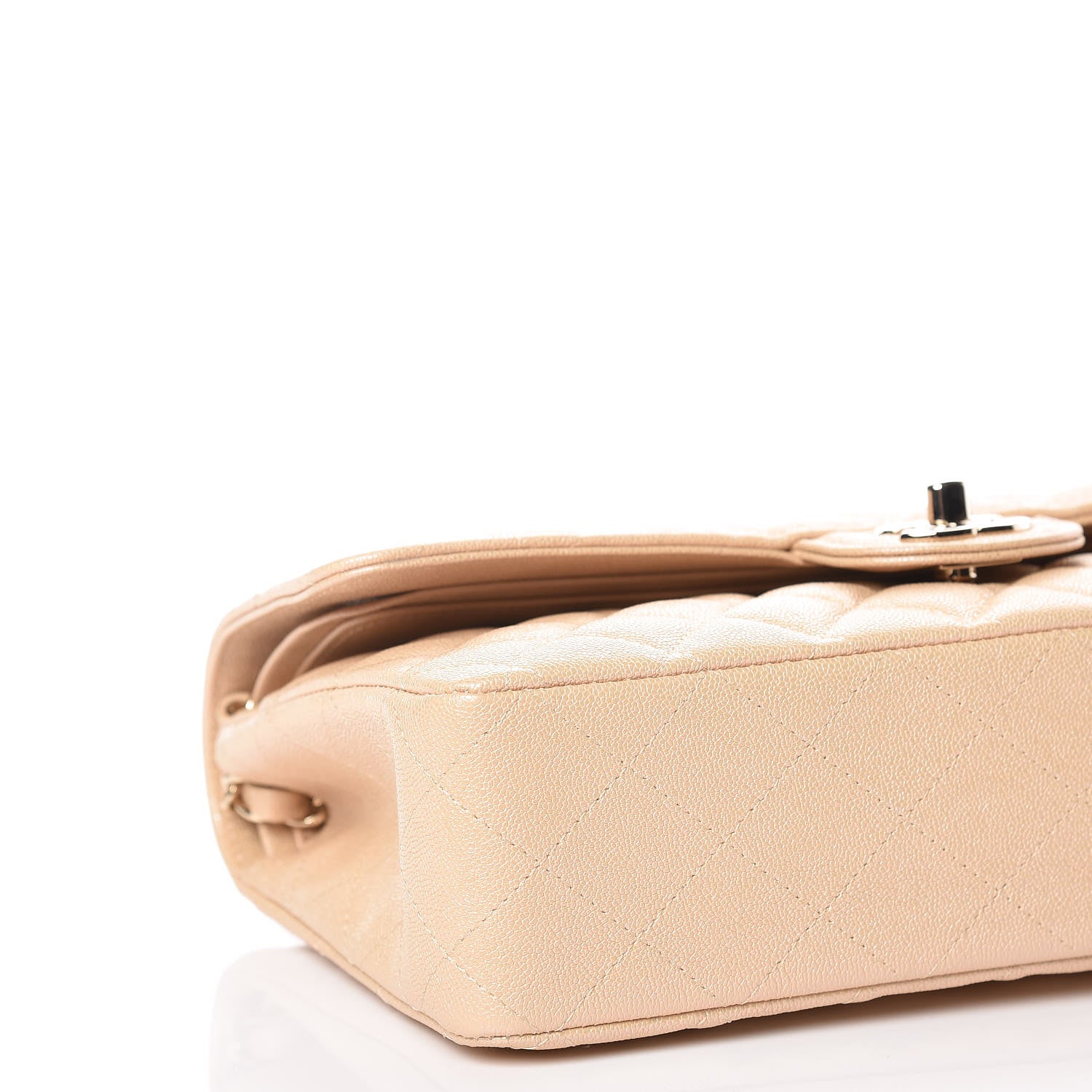 Chanel Iridescent Caviar Quilted Medium Double Flap Beige 5 of 11