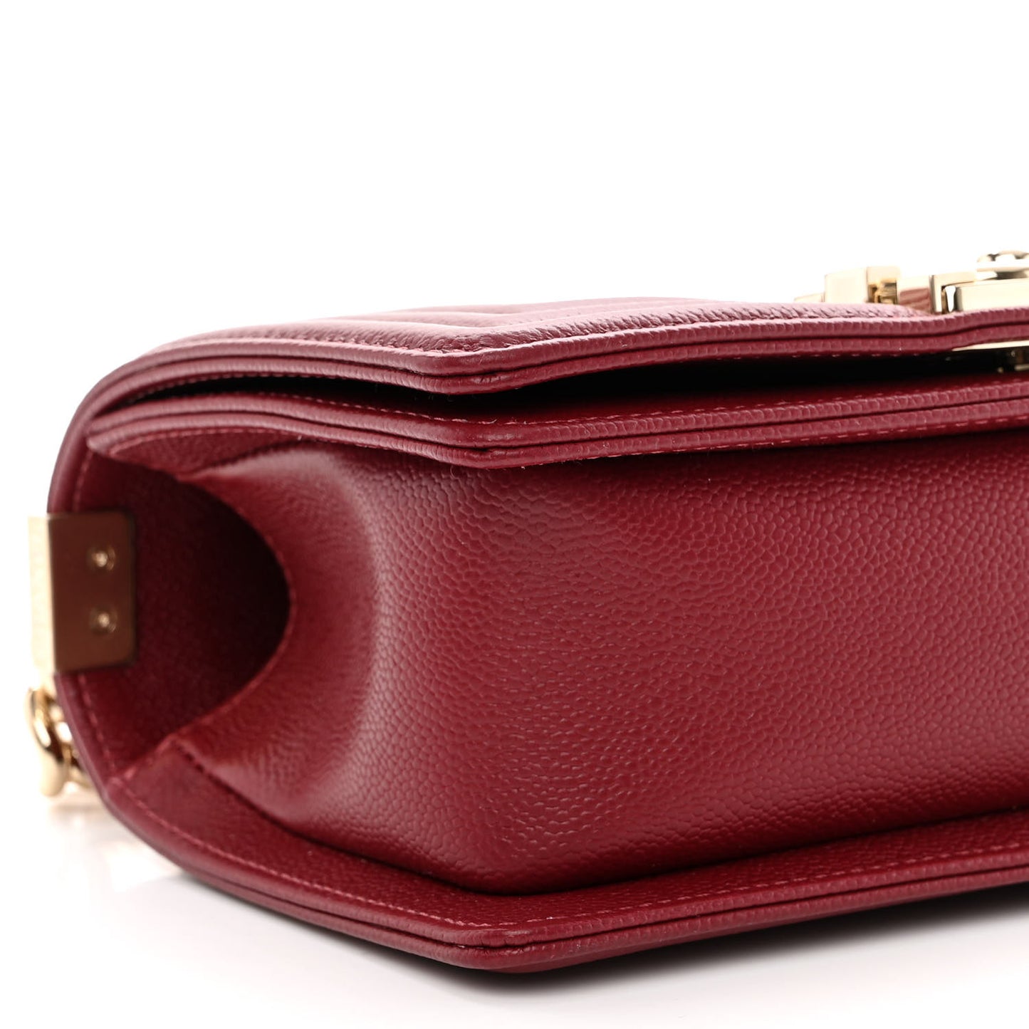 Caviar Quilted Small Boy Flap Burgundy