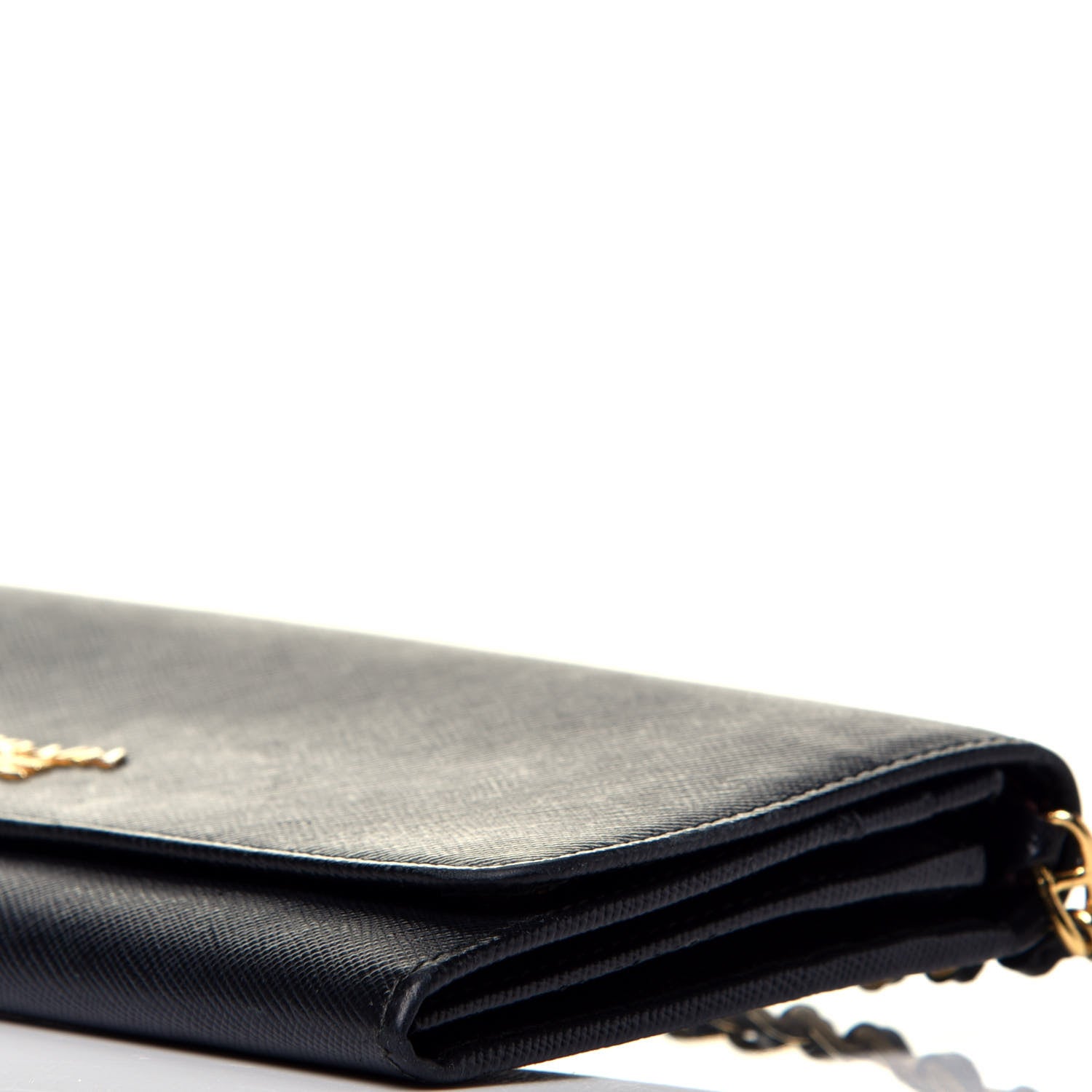 Prada Saffiano Metal Oro Chain Wallet Black 9 of 9