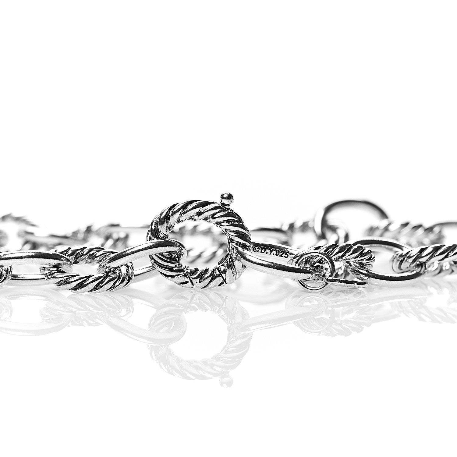 David Yurman Sterling Silver 12mm Oval Link Necklace 5 of 5