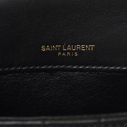 Saint Laurent Lambskin Matelasse Monogram Small Vicky Chain Bag Black 6 of 8