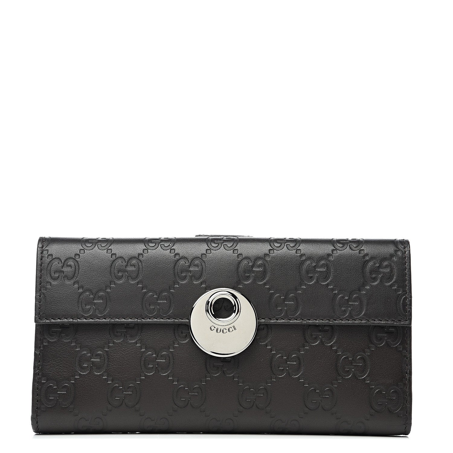 Gucci Guccissima Eclipse Continental Flap Wallet Dark Brown 1 of 6