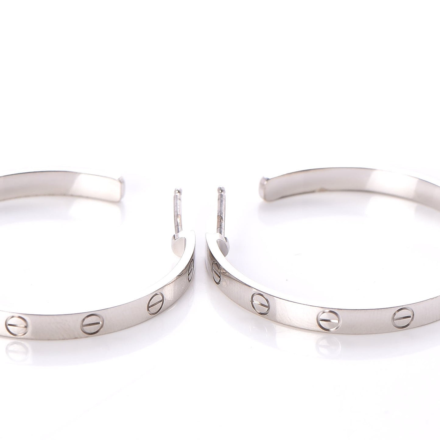 18K White Gold Large LOVE Hoop Earrings