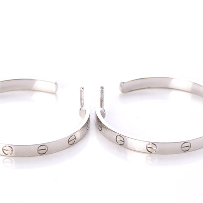 Cartier 18K White Gold Large LOVE Hoop Earrings 3 of 9