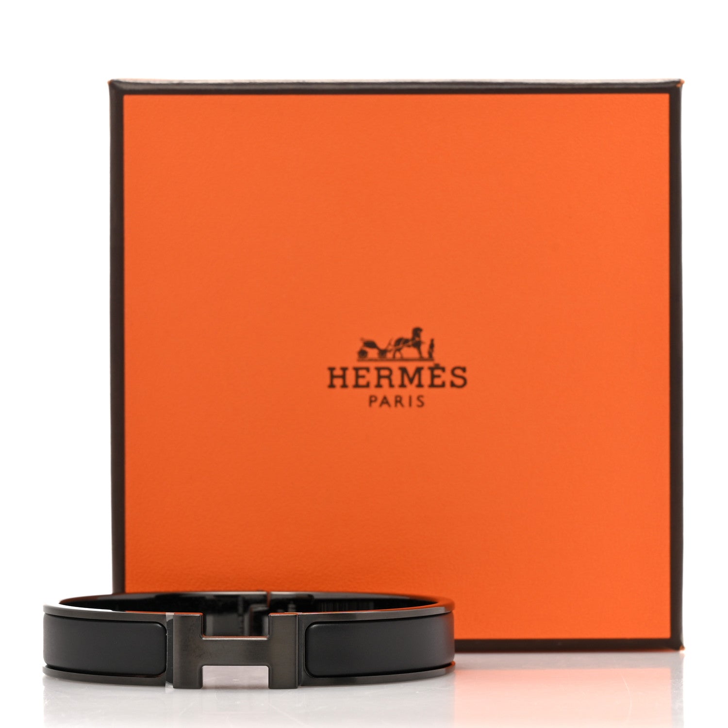 Hermes Matte Enamel Narrow Clic Clac HH Bracelet T6 So Black 5 of 5