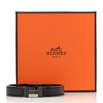 Hermes Matte Enamel Narrow Clic Clac HH Bracelet T6 So Black 5 of 5