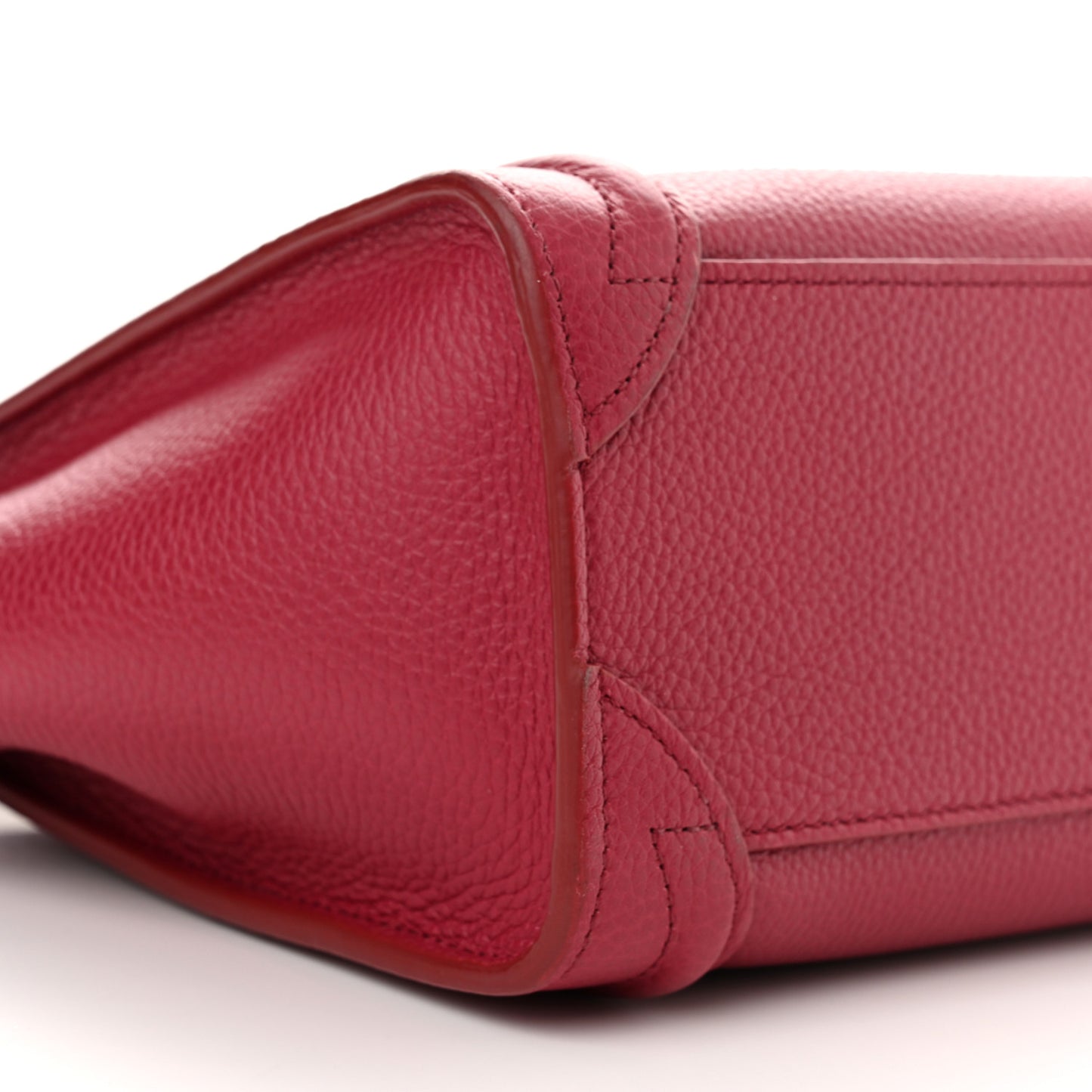 Drummed Calfskin Nano Luggage Rasberry