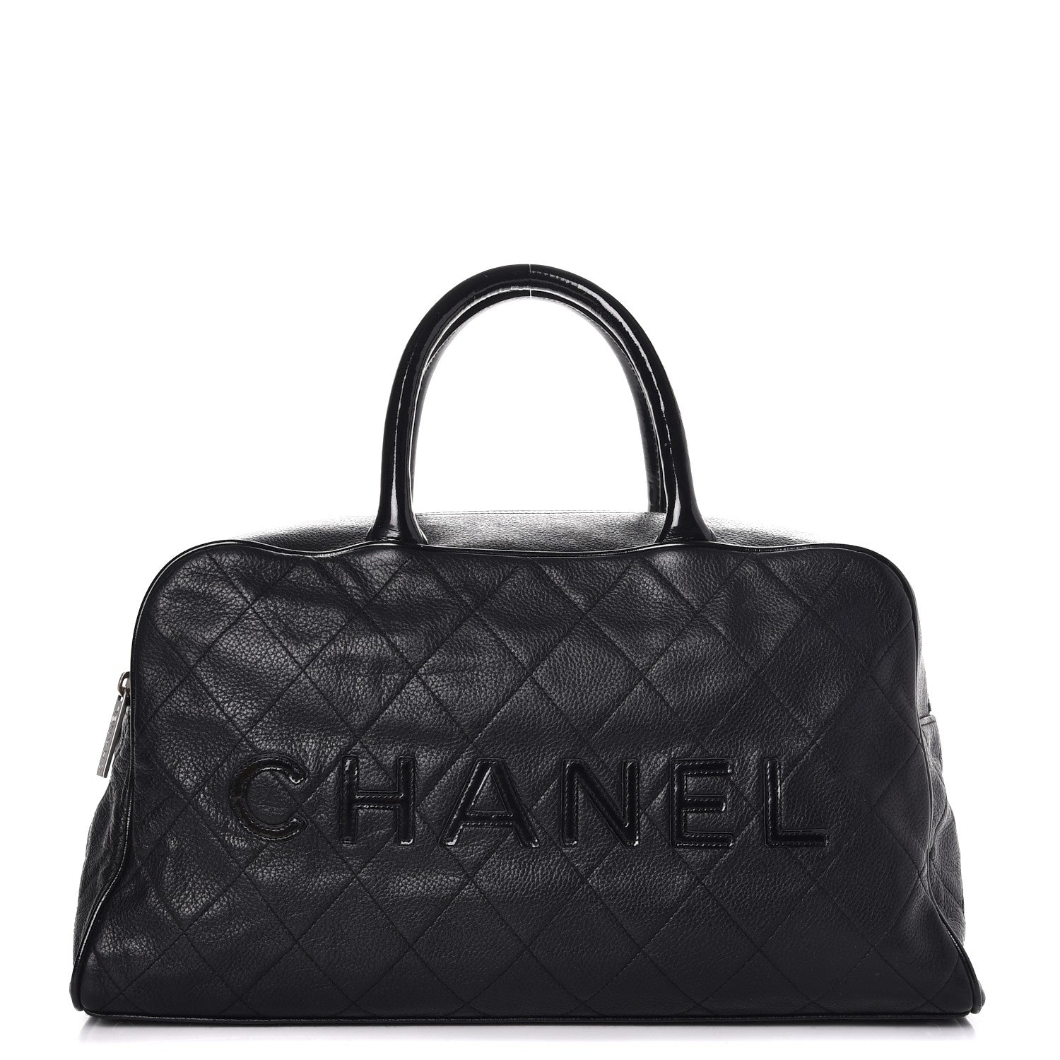 Chanel Caviar Patent Quilted Large Bowler Black 1 of 8