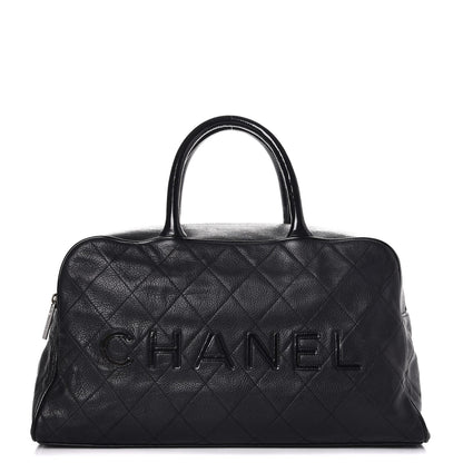 Chanel Caviar Patent Quilted Large Bowler Black 1 of 8