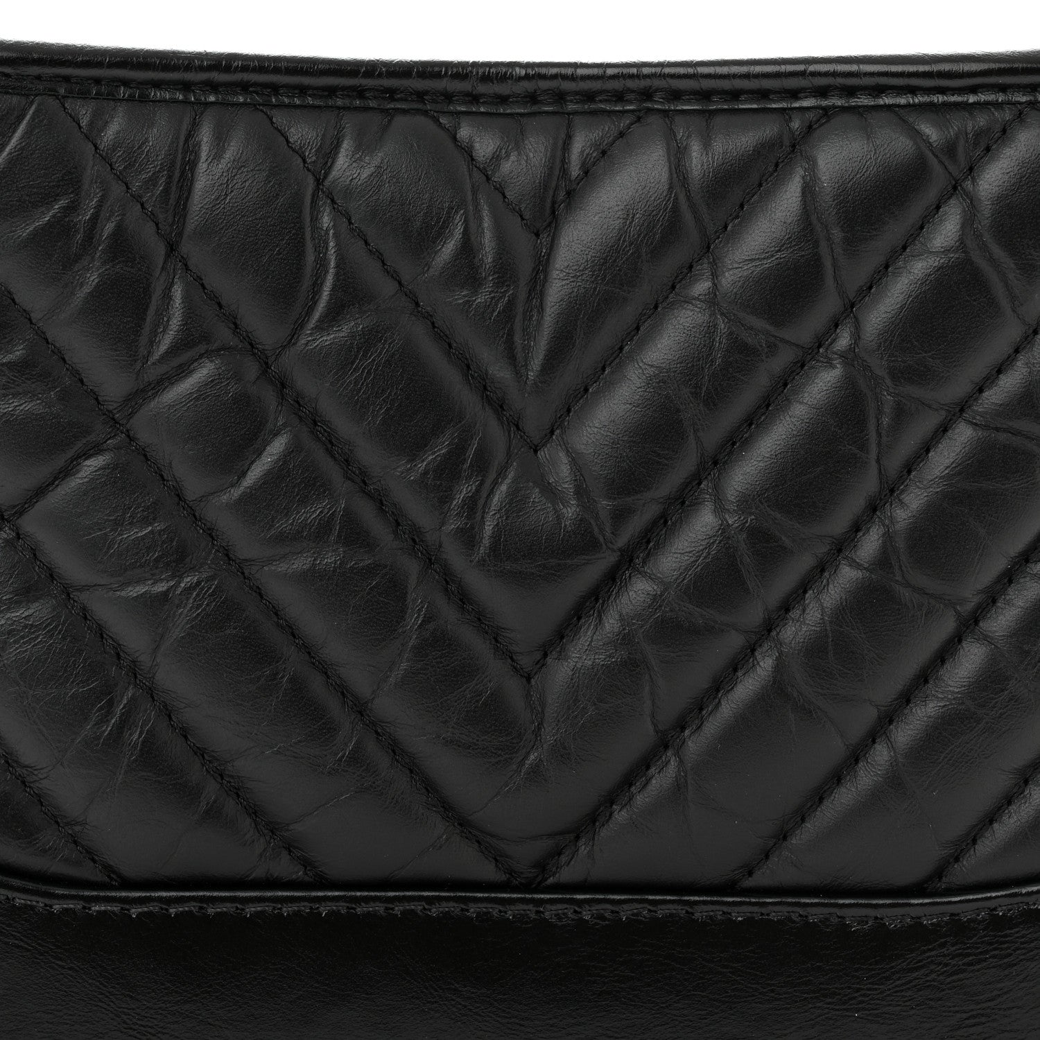 Chanel Aged Calfskin Chevron Quilted Small Gabrielle Hobo Black 8 of 10