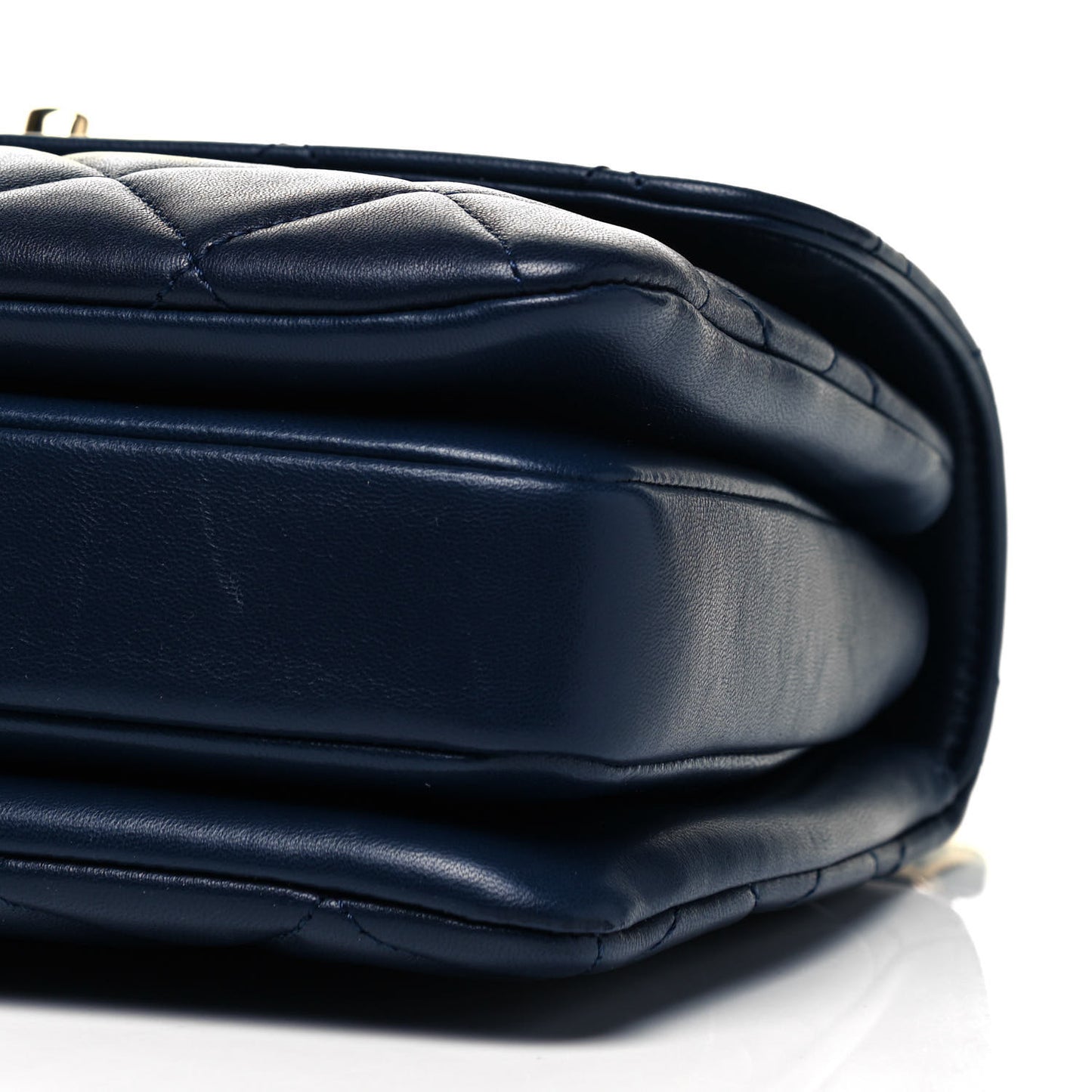 Lambskin Quilted Small Trendy CC Dual Handle Flap Bag Navy
