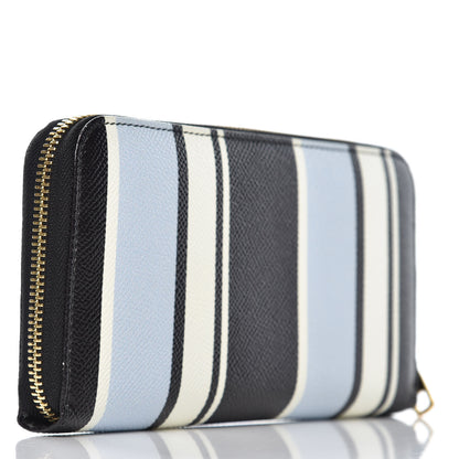Dolce & Gabbana Dauphine Striped Zip Around Wallet Black 3 of 10