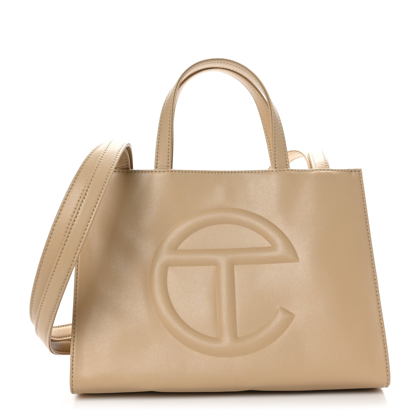 Vegan Leather Shmedium Shopping Bag Cream