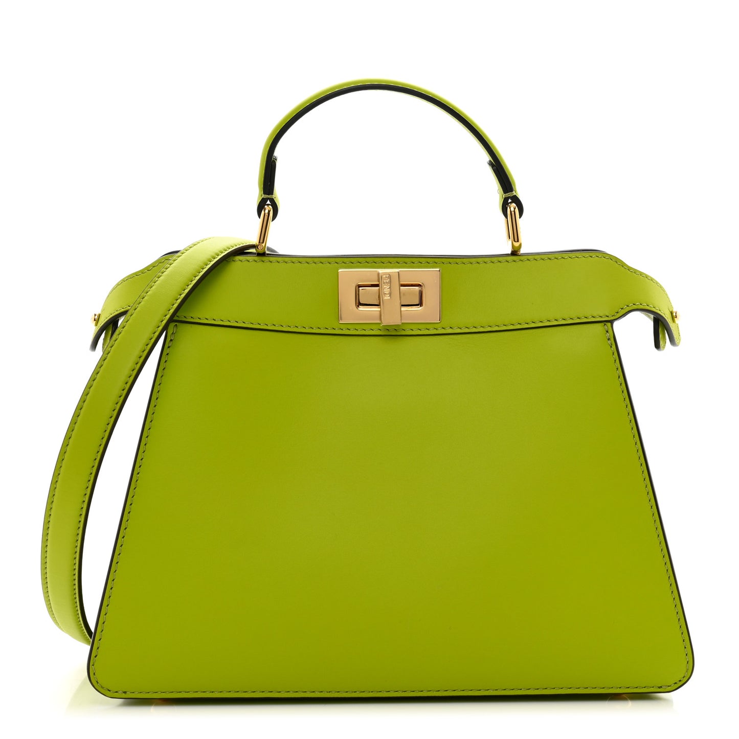 Vitello Seta Shiny Nappa Small Peekaboo I SEE U Satchel Wasabi White