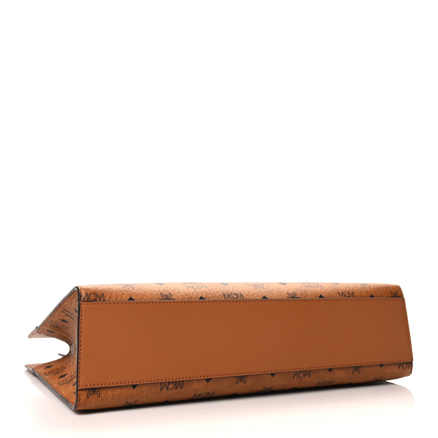 MCM Visetos Calfskin Medium Diamond Tote Cognac 4 of 10