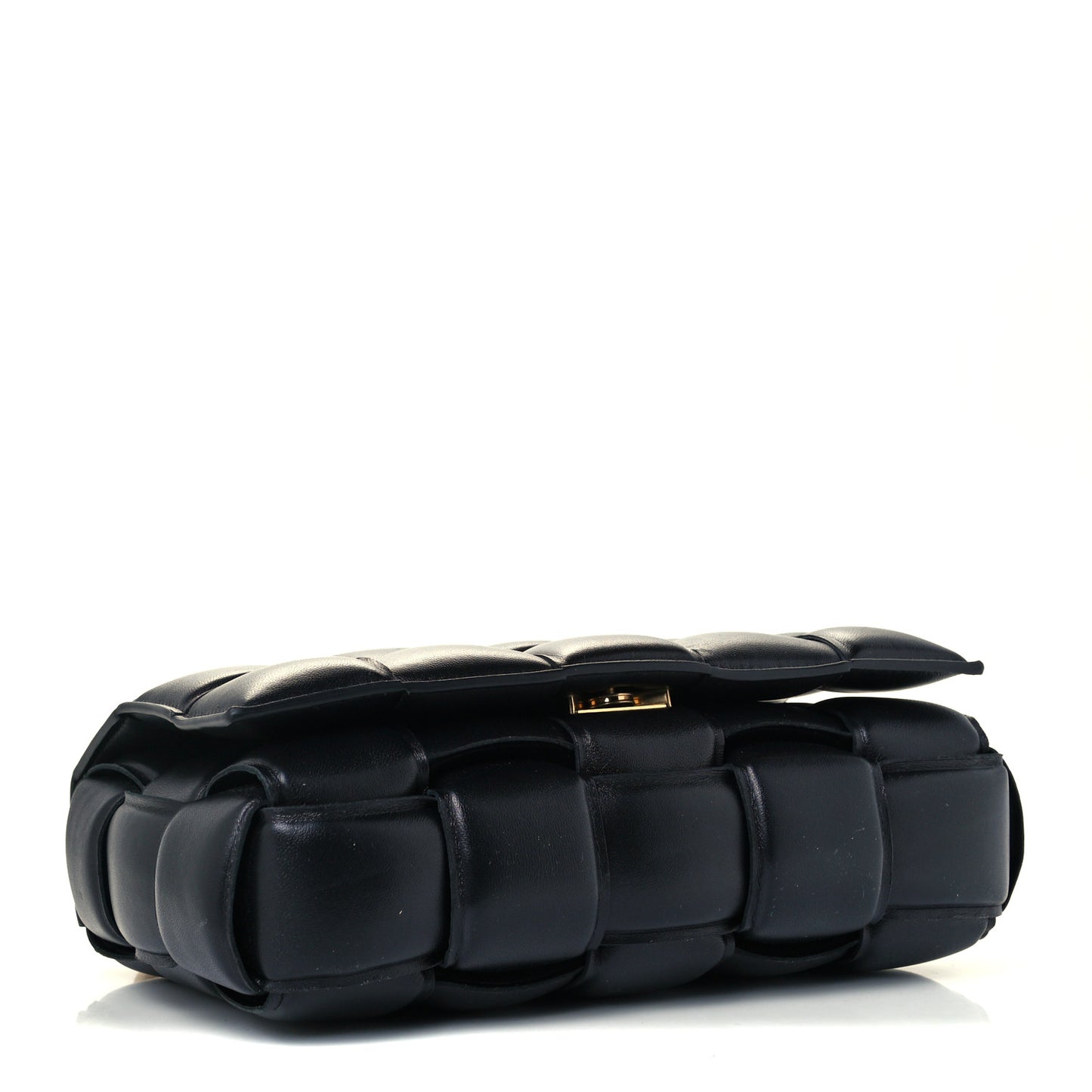 Lambskin Maxi Intreccio Padded Chain Cassette Crossbody Bag Black
