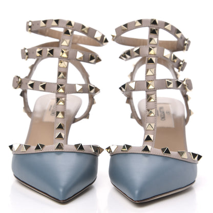 Valentino Garavani Calfskin Nappa Rockstud Ankle Strap 65mm Pumps 36 Amadeus Poudre 2 of 9