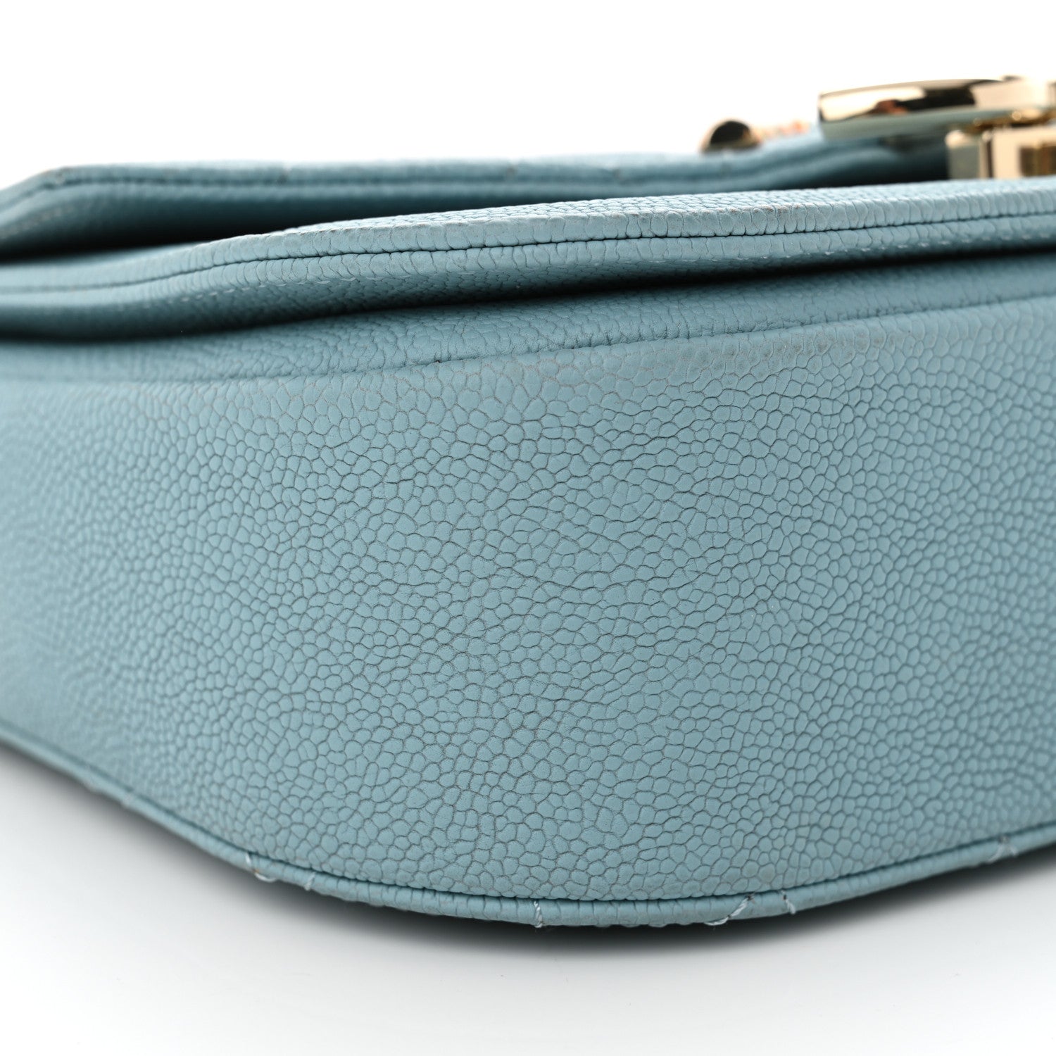 Chanel Grained Calfskin Quilted Small Cuba Top Handle Flap Blue 9 of 12