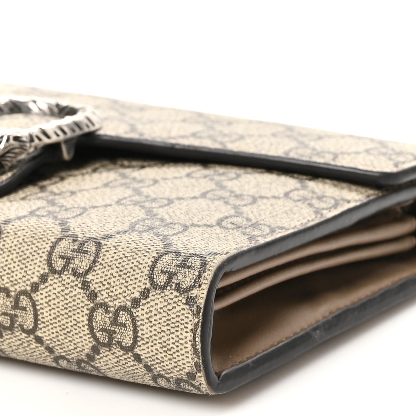 GG Supreme Monogram Mini Dionysus Chain Wallet Beige Taupe