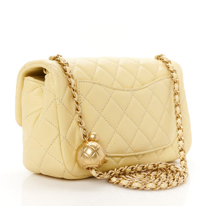 Chanel Lambskin Quilted Mini Rectangular Pearl Crush Flap Light Yellow 3 of 11