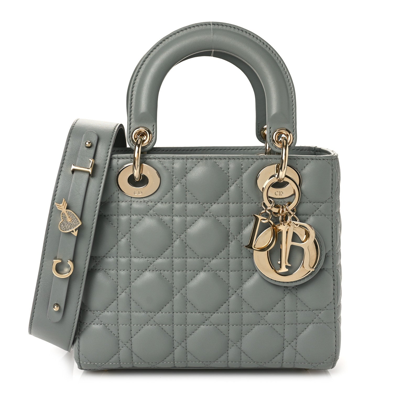 Christian Dior Lambskin Cannage Small My ABCDior Lady Dior Grey 1 of 8