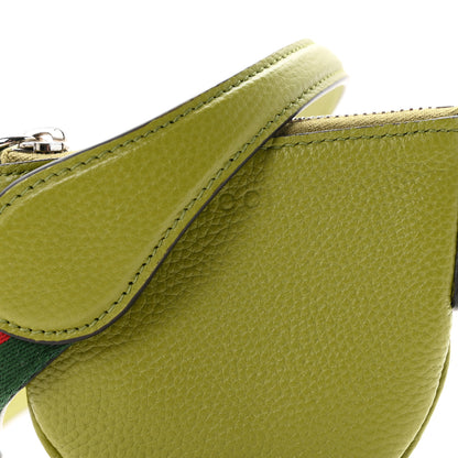Gucci Pebbled Calfskin Mini B Shoulder Bag Olive Green 8 of 10