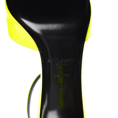 Saint Laurent Patent Anja 85 Ankle Strap Pointed Pumps 37 Fluo Yellow 6 of 9