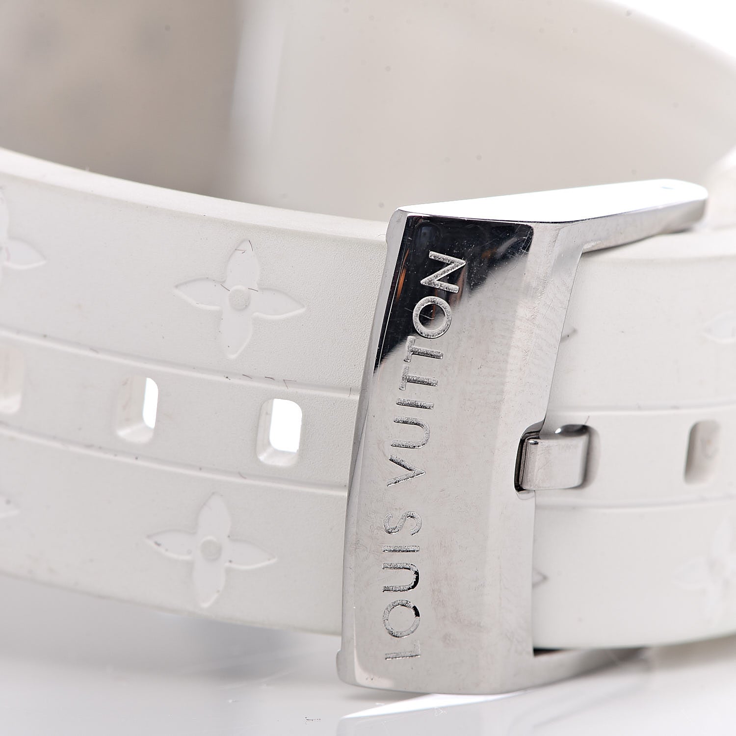 Louis Vuitton Stainless Steel Rubber Mother of Pearl 39mm Tambour Lovely Cup Quartz Watch 5 of 7