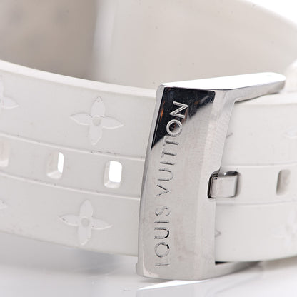 Louis Vuitton Stainless Steel Rubber Mother of Pearl 39mm Tambour Lovely Cup Quartz Watch 5 of 7