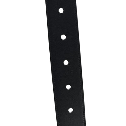 Saint Laurent Smooth Calfskin Monogram Narrow Square Buckle Belt 75 30 Burgundy 3 of 5