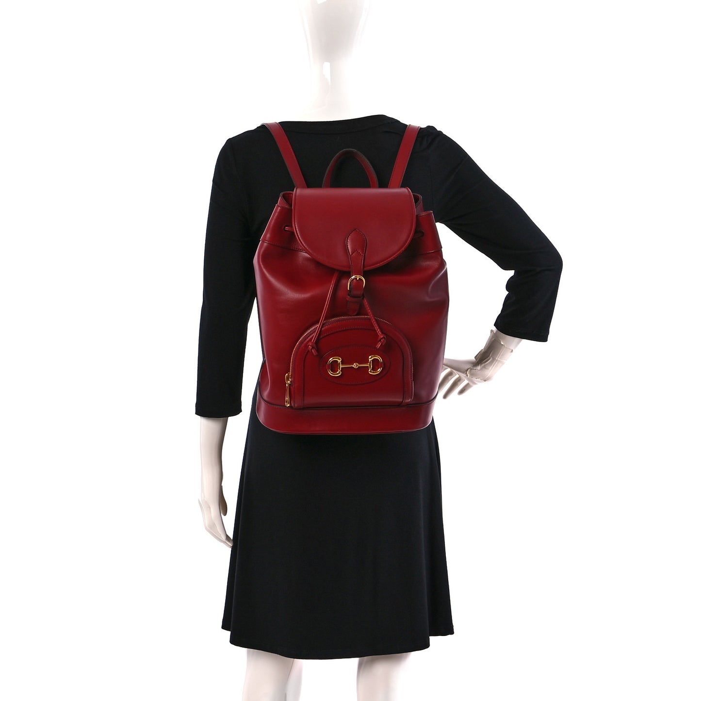 Boarded Plutone Calfskin Horsebit 1955 Single Buckle Backpack New Cherry Red
