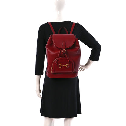 Gucci Boarded Plutone Calfskin Horsebit 1955 Single Buckle Backpack New Cherry Red 2 of 11