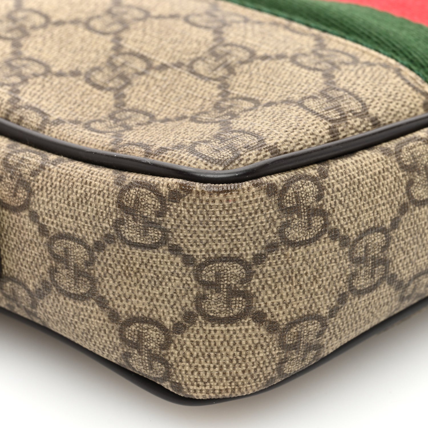 Gucci GG Supreme Monogram Canvas Web Shoulder Bag Brown 9 of 12
