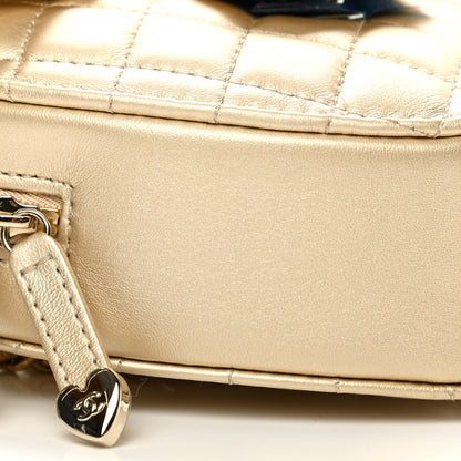 Chanel Metallic Lambskin Quilted CC In Love Heart Bag Gold 9 of 12