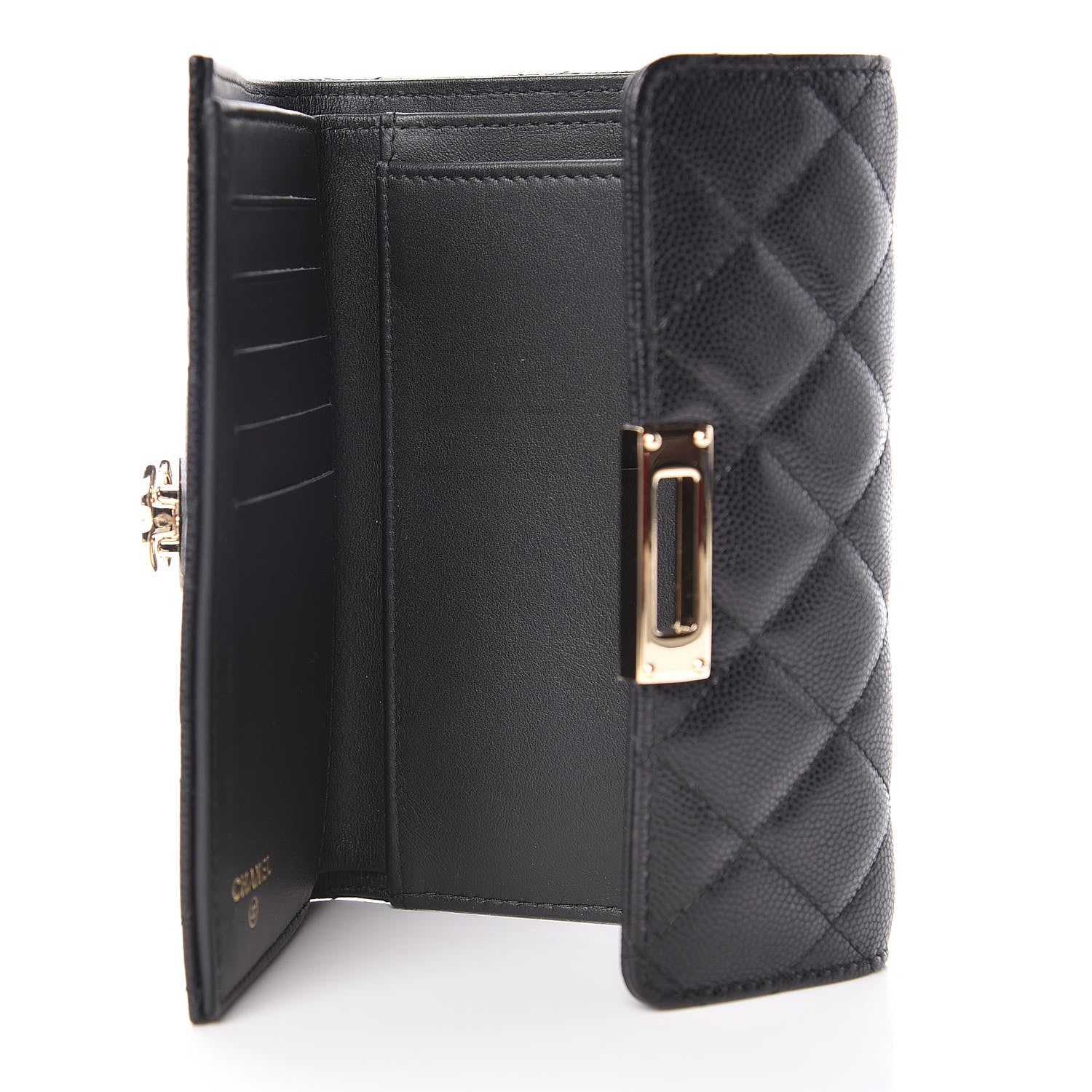 Chanel Caviar Quilted Small Golden Class Flap Wallet Black 5 of 8