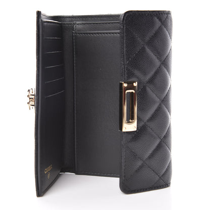 Chanel Caviar Quilted Small Golden Class Flap Wallet Black 5 of 8