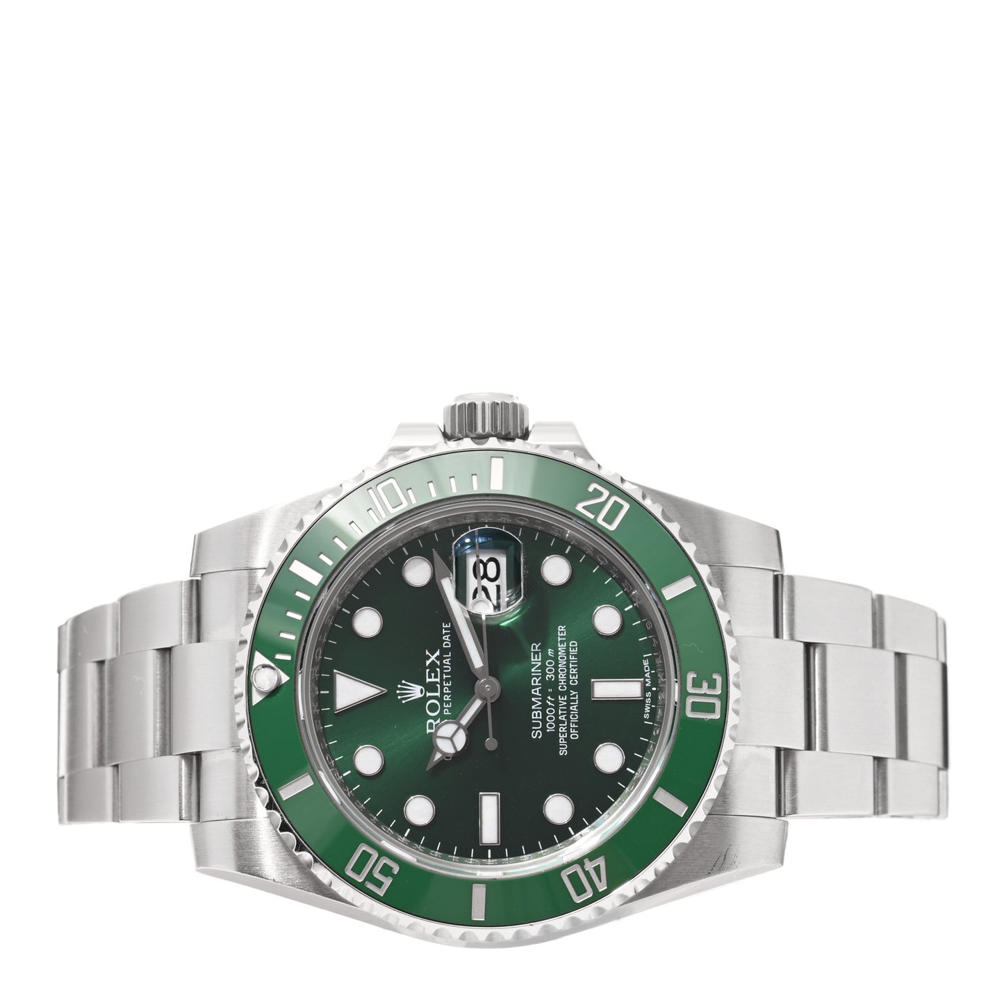 Stainless Steel 40mm Oyster Perpetual Submariner Date Hulk Watch Green 116610LV
