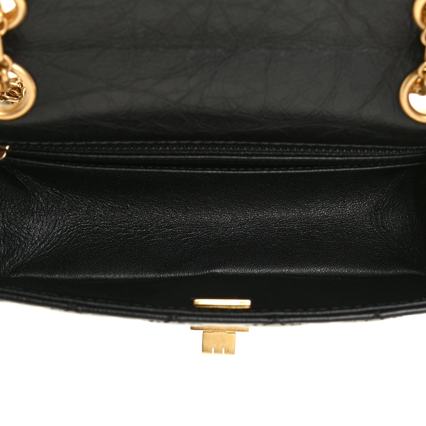 Aged Calfskin Quilted 2.55 Reissue Mini Flap Black