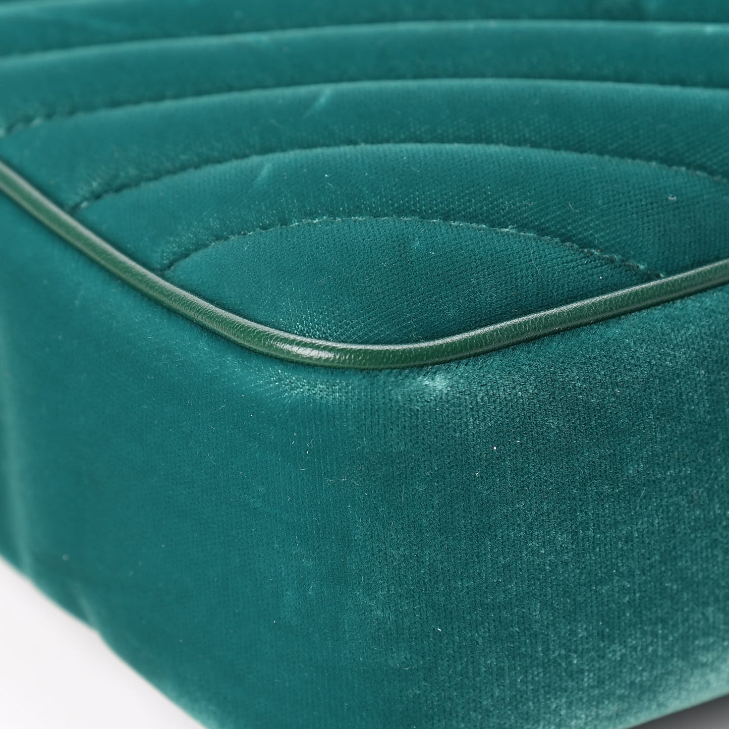 Velvet Matelasse Monogram Lou Camera Bag Deep Malachite