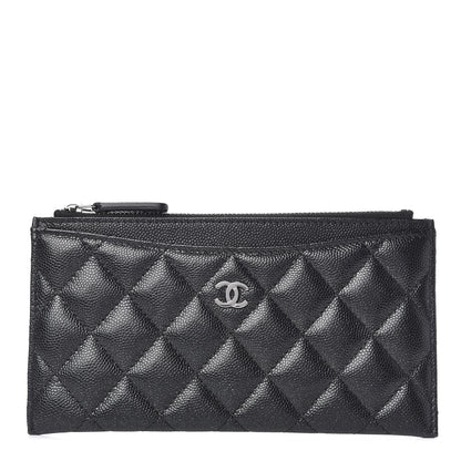 Chanel Iridescent Caviar Quilted Classic Zip Pouch Black 1 of 7